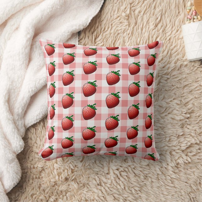 Cojín Decorativo Fresas Rojas  (Manta)