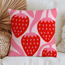 Fresas Rojas Arte de Frutas Eclectic Pastel Rosa