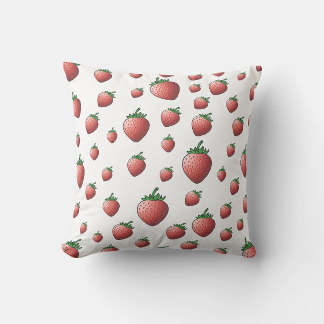 Cojín Decorativo Fresas rojas dulces (Anverso)