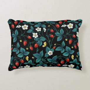 Cojín Decorativo Fresas silvestres de color rojo/amarillo/azul/negr
