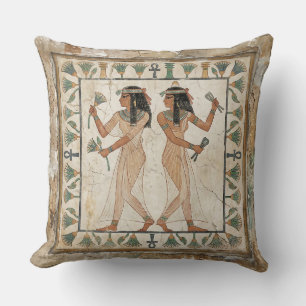 Cojín Decorativo Fresco de bailarines del Antiguo Egipto