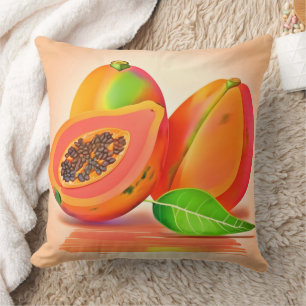 Cojín Decorativo Frescor de Papaya en rodajas
