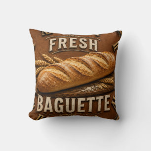 Cojín Decorativo Fresh Baguette Rustic French Bakery Kitchen Decor