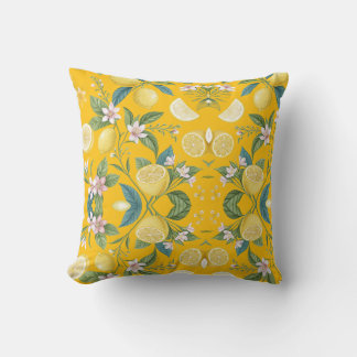 Cojín Decorativo Fresh Lemon Floral Botanical Pattern 