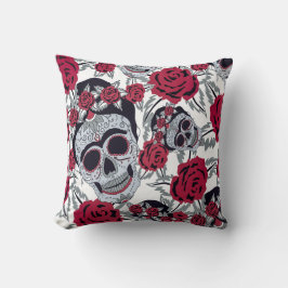 Cojín Decorativo Frida Kahlo  and roses 