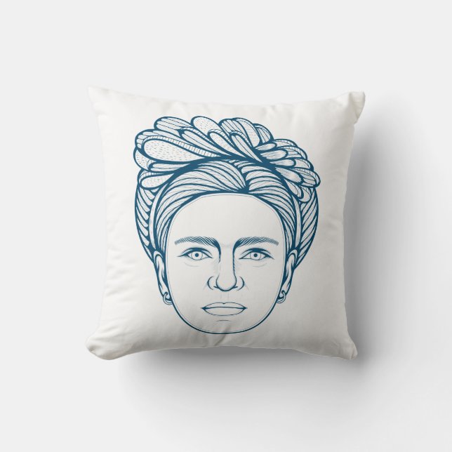 Cojín Decorativo Frida Kahlo Line Art (Anverso)