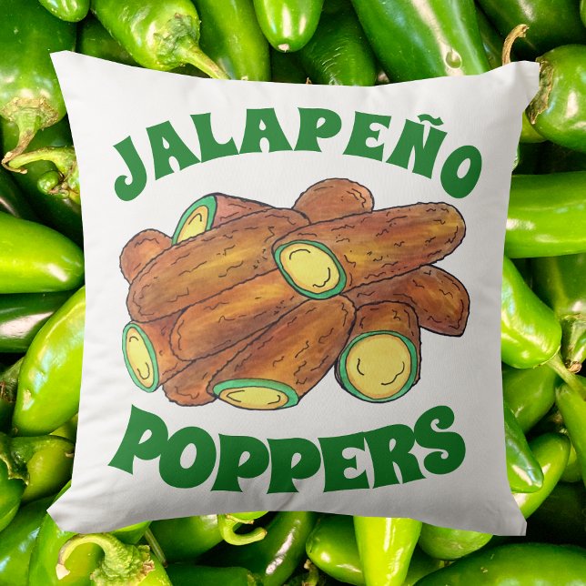 Cojín Decorativo Fried Jalapeño Poppers Green Hot Jalapeno Pepper (Jalapeno Popper Pillow)