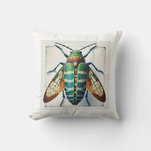 Cojín Decorativo Friedlanderia Insect Dorsal View in Watercolor and