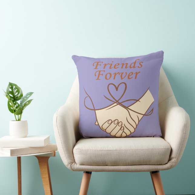 Cojín Decorativo Friends Forever Heartline Art Throw Pillow (Silla)