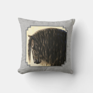 Cojín Decorativo Friesian Draft Horse Silver Gray
