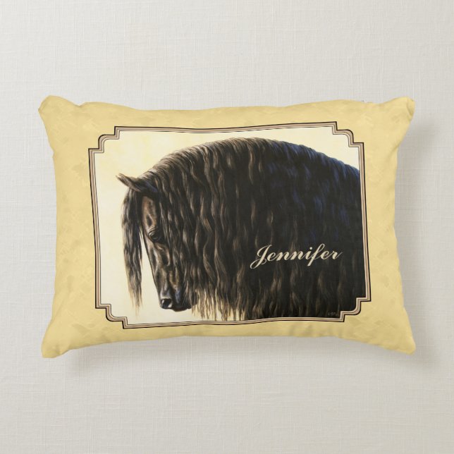 Cojín Decorativo Friesian Draft Horse Yellow (Anverso)