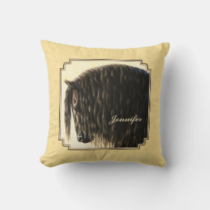 Cojín Decorativo Friesian Draft Horse Yellow