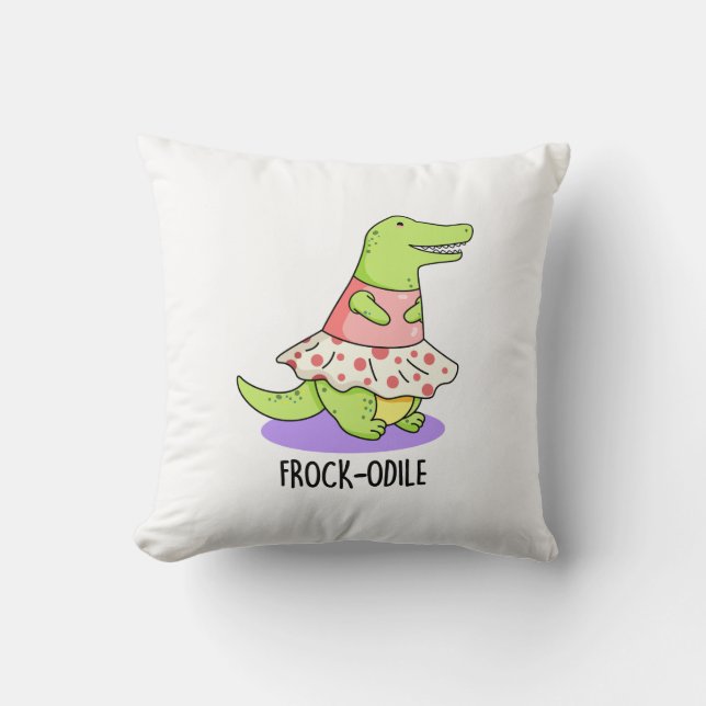 Cojín Decorativo Frock odile Funny Crocodile Pun (Anverso)