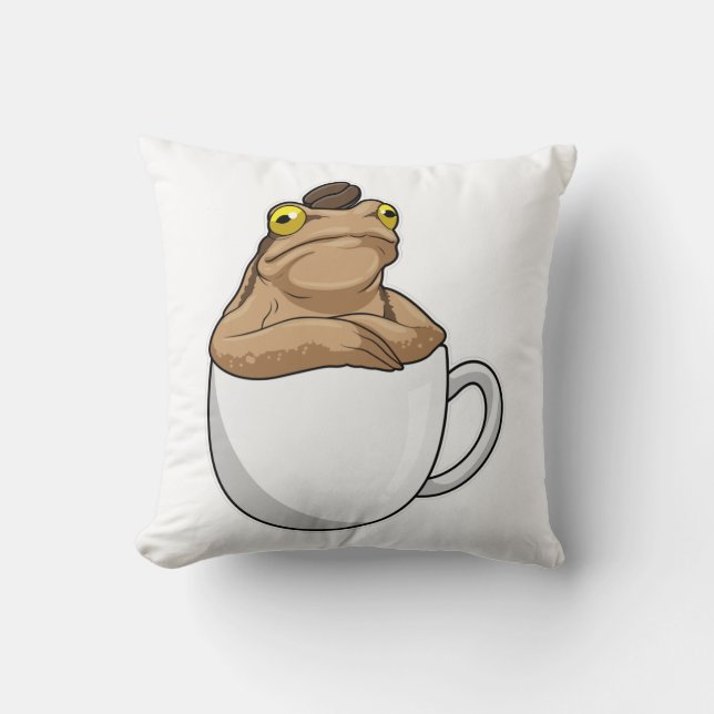 Cojín Decorativo Frog Coffee frijol (Anverso)