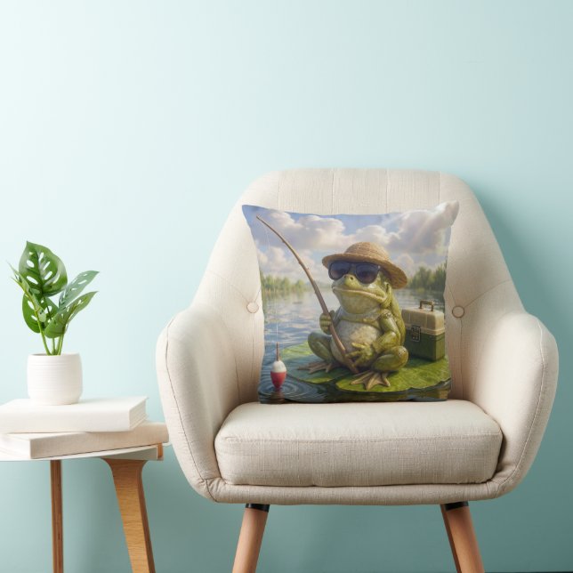 Cojín Decorativo Frog Fishing From a Lily Pad (Silla)