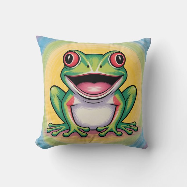 Cojín Decorativo Frog’s Gentle Smile (Anverso)