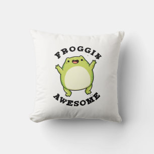 Cojín Decorativo Froggin Awesome Funny Frog Pun