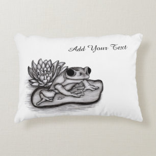 Cojín Decorativo Froggy with Lotus Flower, agrega tu texto