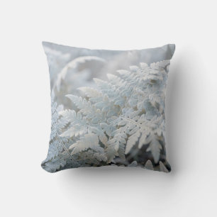 Cojín Decorativo Frondas de helecho cubiertas de escarcha Invierno