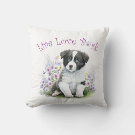 Cojín Decorativo Frontera Collie Dog Mom Floral