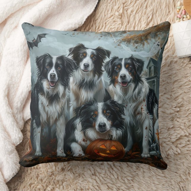 Cojín Decorativo Frontera Collie Halloween Noche Doggy Delight (Manta)