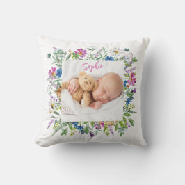 Cojín Decorativo Frontera de flores silvestres Foto 