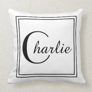 Cojín Decorativo Frontera de la casilla negra