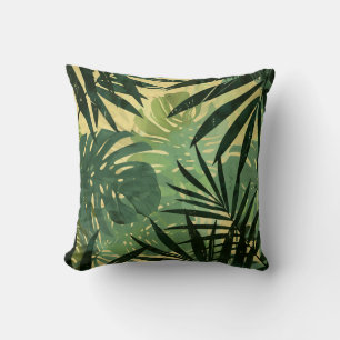 Cojín Decorativo Frontera de las hojas tropicales