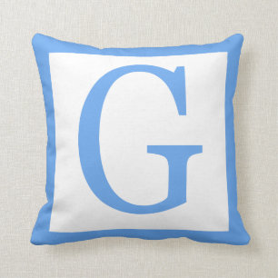 Cojín Decorativo Frontera de los azules cielos de G de la letra