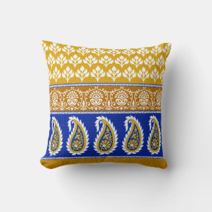 Cojín Decorativo Frontera paisley india tradicional sin igual