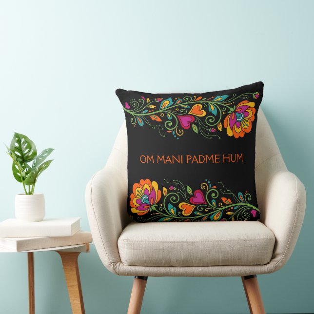 Cojín Decorativo Fronteras de zarcillos de poder floral retro 19 +  (Silla)