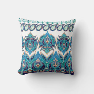 Cojín Decorativo Fronteras Ornate Floral: Diseño de Paisley Vintage