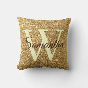 Cojín Decorativo Frost Gold Purpurina Monogrammed