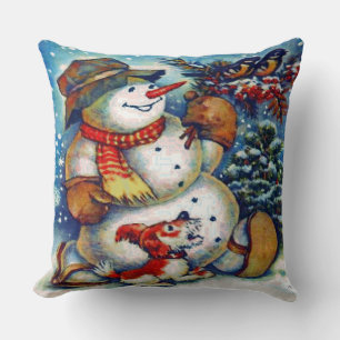 Cojín Decorativo Frosty el muñeco de nieve y amigos de Navidad