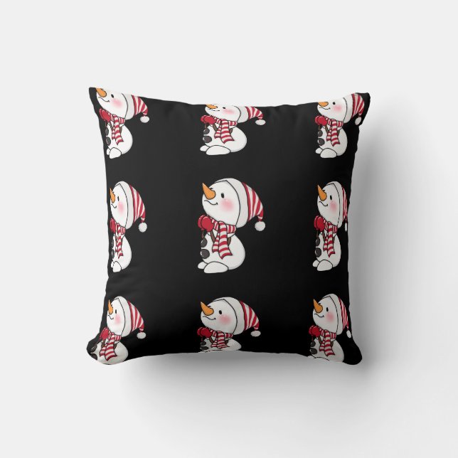 Cojín Decorativo Frosty Snowman Design Winter Holiday colección (Anverso)