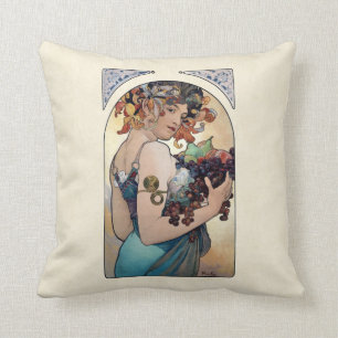 Cojín Decorativo Fruta de Alfons Mucha 1897