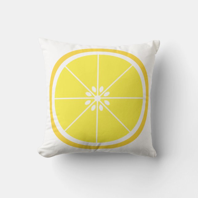 Cojín Decorativo Fruta de cítricos de limón amarillo (Anverso)