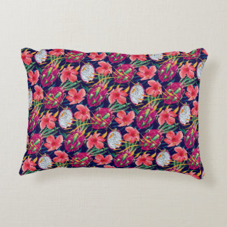 Cojín Decorativo Fruta de Dragón Floral Tropical Moderna Palma Verd