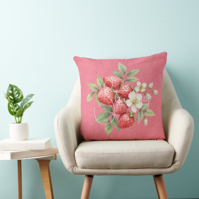 Cojín Decorativo Fruta de fresa en rojo (Silla)