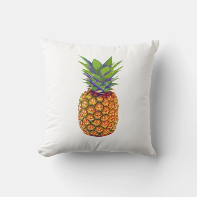 Cojín Decorativo Fruta de la piña en blanco (Anverso)