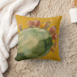 Cojín Decorativo Fruta de Nopal Acuarela Boho 