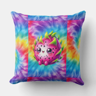 Cojín Decorativo Fruta del Dragón Feliz Tie-Dye