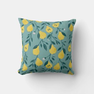 Cojín Decorativo Fruta del oído amarillo: fondo vintage