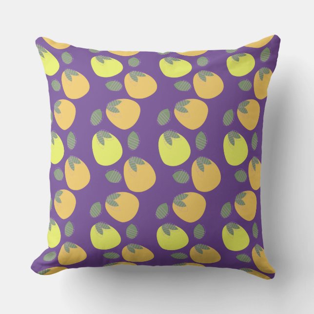 Cojín Decorativo Fruta divertida de mango naranja amarillo (Anverso)
