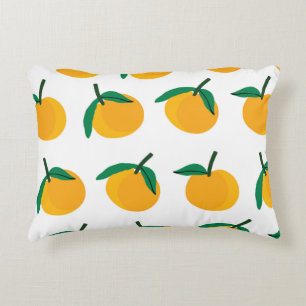 Cojín Decorativo fruta naranja con fondo blanco sin soldadura