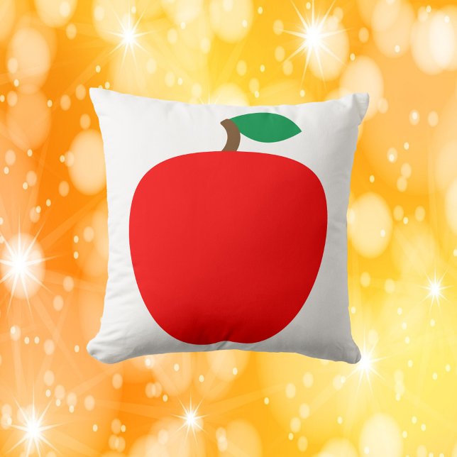 Cojín Decorativo Fruta roja de Apple (A throw pillow with a graphic of a red apple.)
