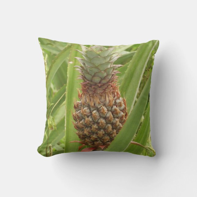 Cojín Decorativo Fruta tropical de la piña silvestre en la naturale (Anverso)