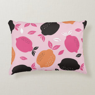 Cojín Decorativo Frutas cítricas, patrón textil vintage.