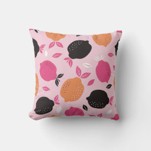 Cojín Decorativo Frutas cítricas, patrón textil vintage.