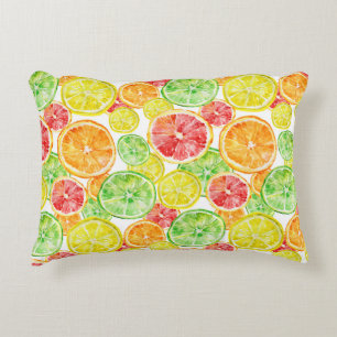 Cojín Decorativo Frutas cítricas: vibrante palmada de tres colores